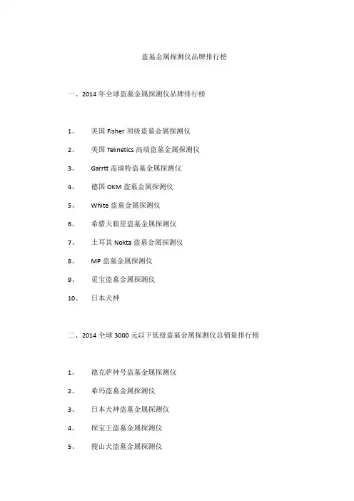 盗墓金属探测仪品牌排行榜