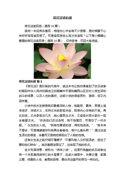荷花淀读后感