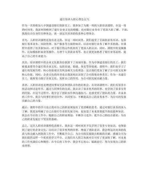 建行培训入职心得怎么写