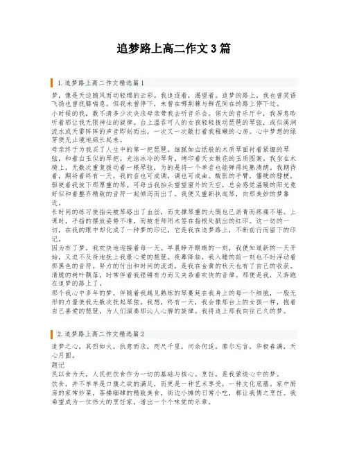 追梦路上高二作文3篇