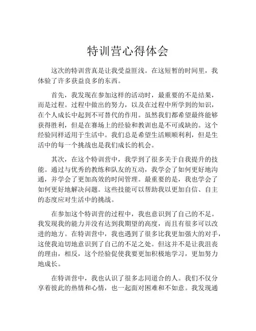 特训营心得体会