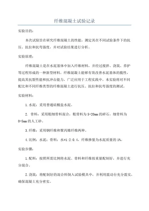 纤维混凝土试验记录