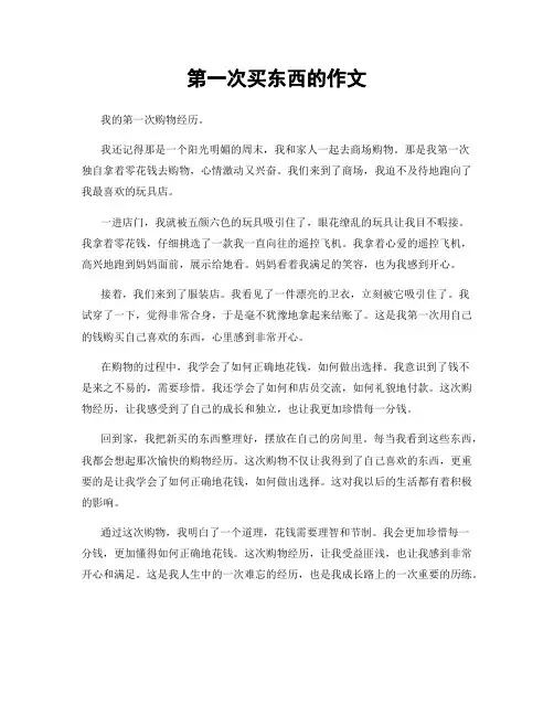 第一次买东西的作文