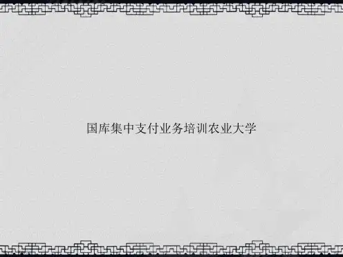 国库集中支付业务培训农业大学讲课文档