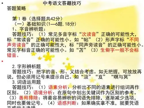 《中考语文答题技巧》PPT课件
