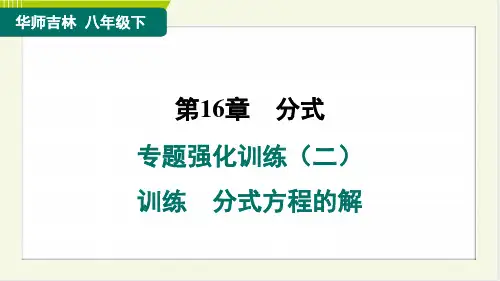 2024年华师版八年级下册数学第16章分式专题强化训练 分式方程的解