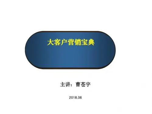 曹苍宇 大客户营销宝典 共22页PPT资料