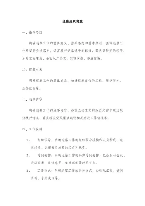 巡察组织实施