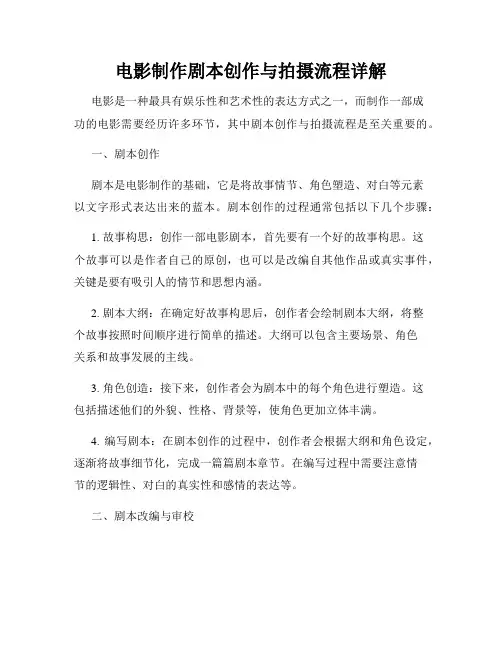 电影制作剧本创作与拍摄流程详解