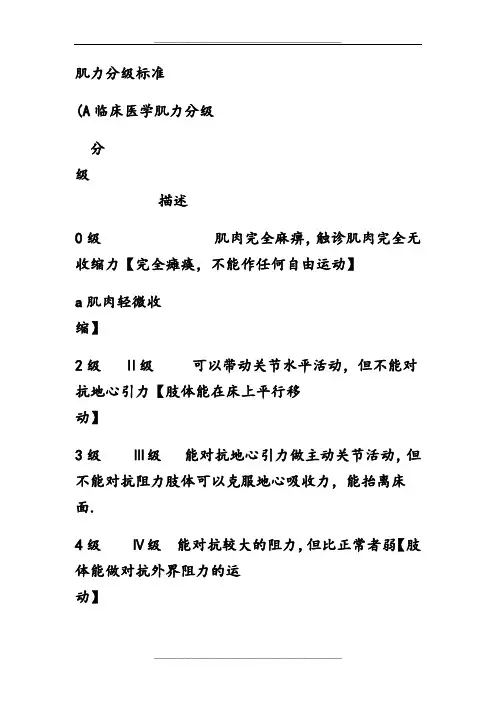 详细肌力分级