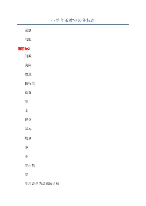 小学音乐教室装备标准