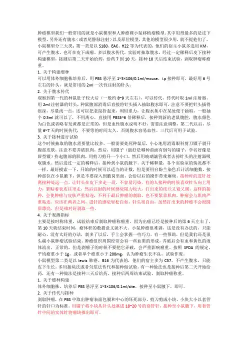肿瘤移植模型