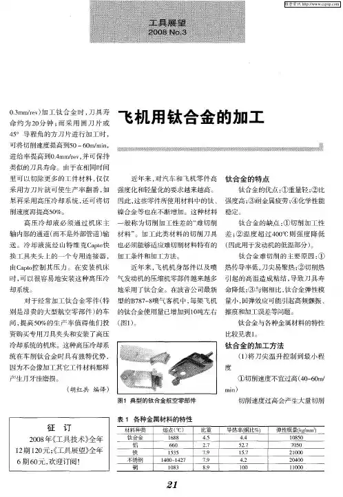 飞机用钛合金的加工