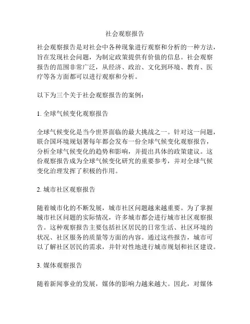 社会观察报告