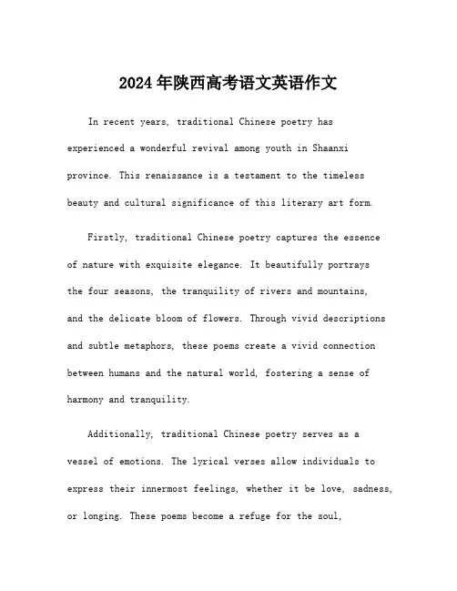 2024年陕西高考语文英语作文