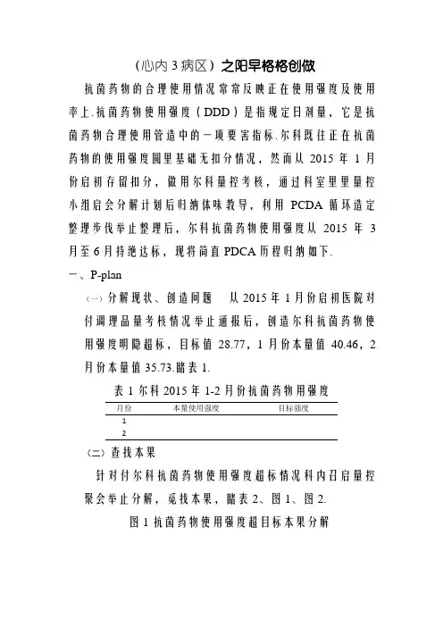 抗菌药物使用强度整改的PDCA案例