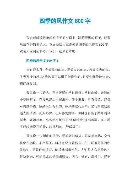 四季的风作文800字