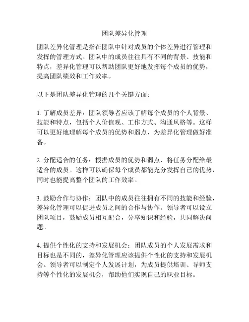 团队差异化管理