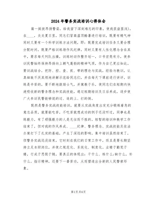 2024年警务实战培训心得体会(2篇)