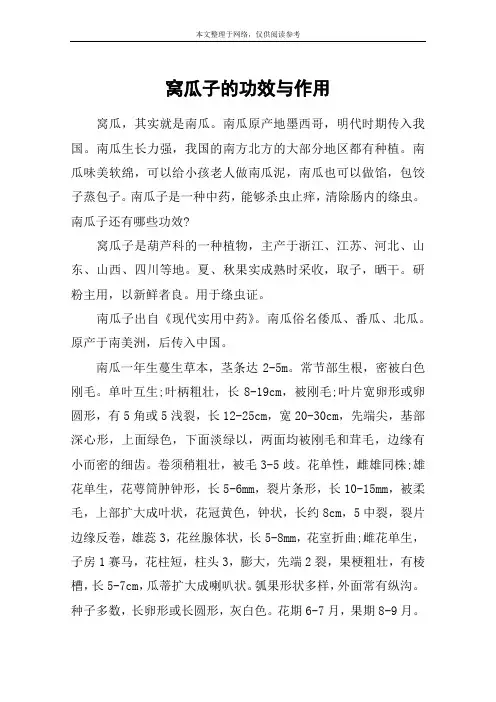 窝瓜子的功效与作用