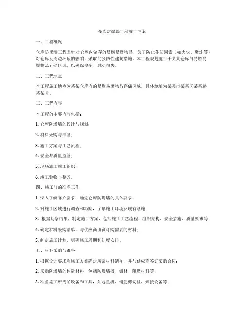 仓库防爆墙工程施工方案
