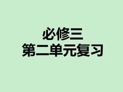 必修三第二(诗歌)单元复习提纲