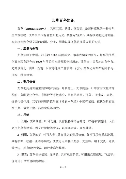 艾草百科知识