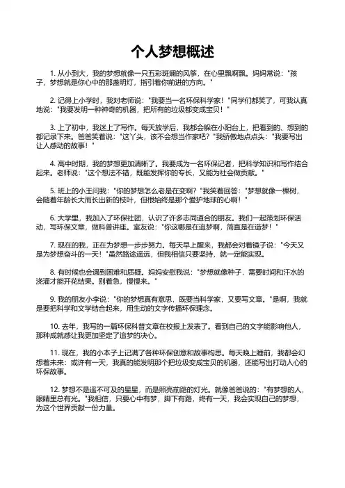 个人梦想概述