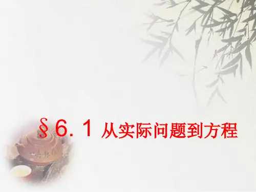 华师大版数学七年级下：《从实际问题到方程》ppt