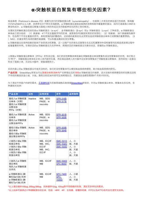 α-突触核蛋白聚集有哪些相关因素？