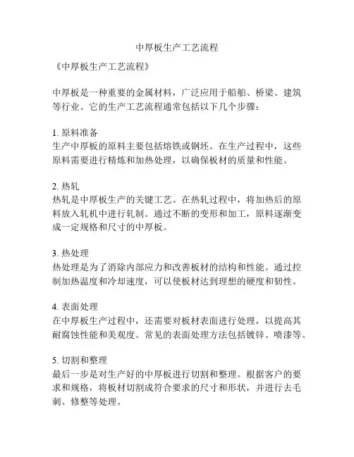 中厚板生产工艺流程