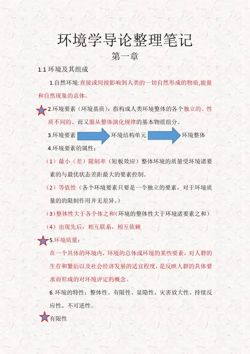 环境学导论整理笔记