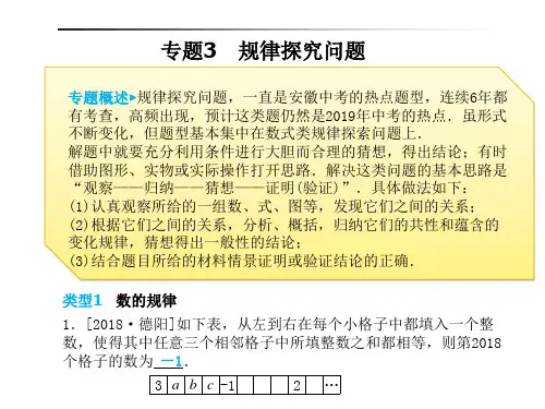 安徽省中考数学专题复习课件——专题3规律探究问题