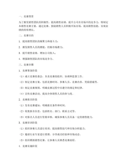 销售竞赛方案步骤