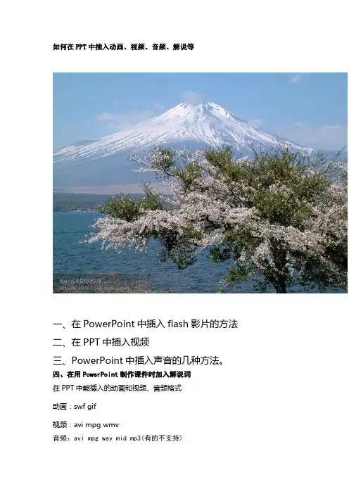 如何在PPT中插入动画和视频