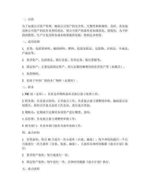 仓库盘库管理制度