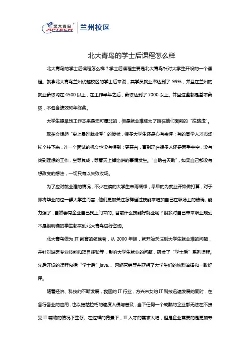 北大青鸟的学士后课程怎么样