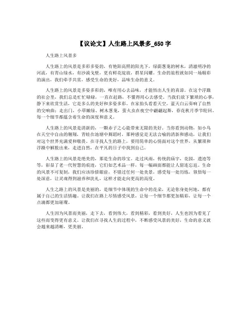 【议论文】人生路上风景多_650字