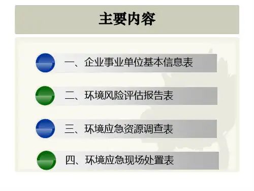 企业环境应急预案快速备案填报表单及说明(1)