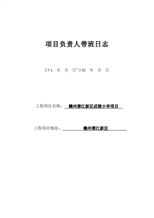 项目负责人带班记录【可编辑范本】