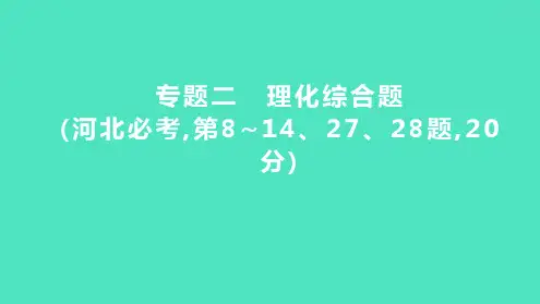 2024年河北省中考化学复习专题二 理化综合题(必考第8_(1)42728题20分)课件