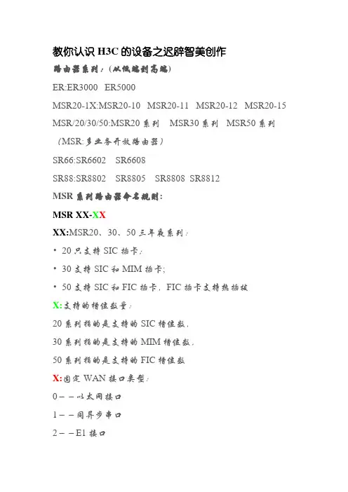 教你认识H3C的设备(H3C型号说明)
