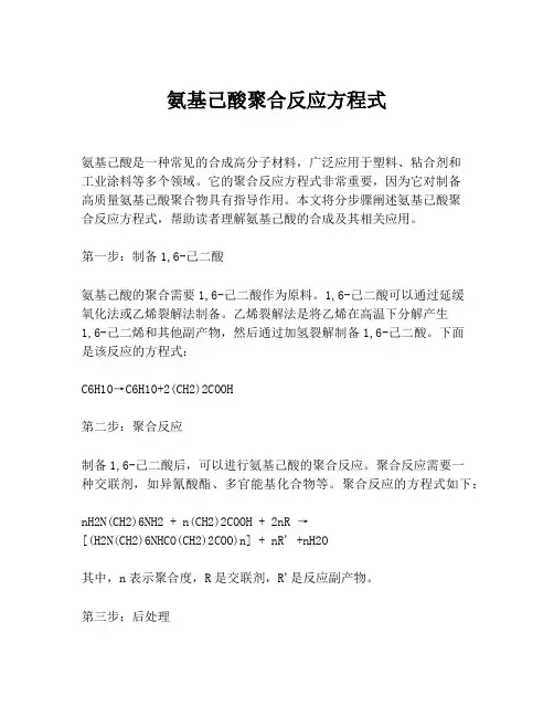氨基己酸聚合反应方程式