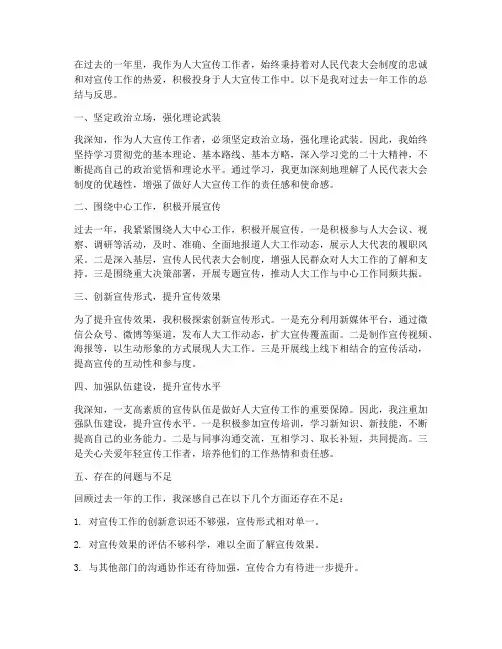人大宣传个人工作总结