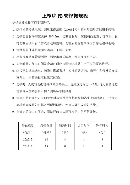 PB管焊接规程