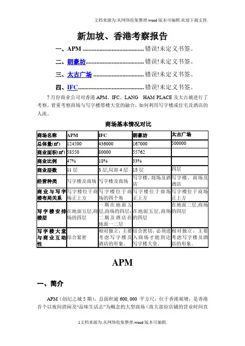 香港APM、朗豪坊、太古广场、IFC