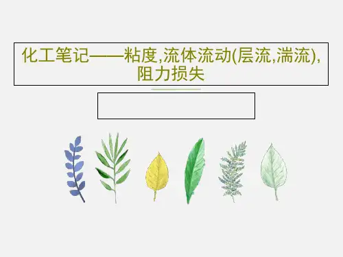 化工笔记——粘度,流体流动(层流,湍流),阻力损失PPT31页