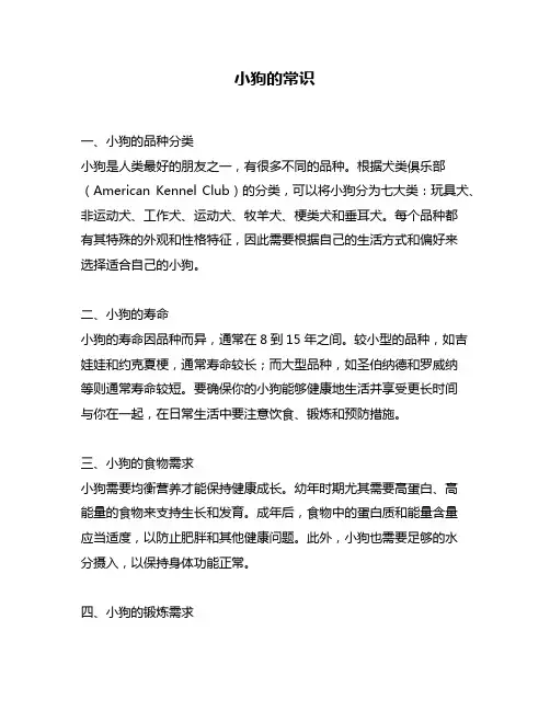 小狗的常识