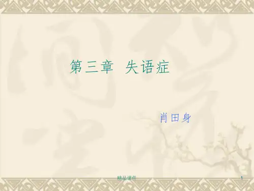 第三节失语症的实训ppt课件