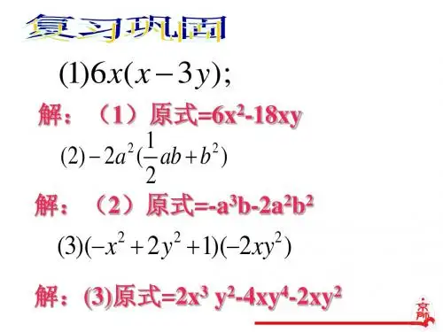 整式的乘法(三)
